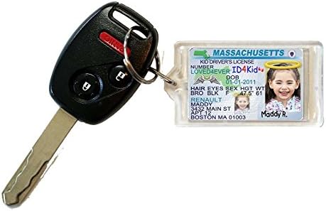 Massachusetts Memorial Keepsake Drivers License Custom Photo Personalized Keychain Remembrance Loss Sympathy Gift Child Pet ID4Kid KEYCH_ANG_MA