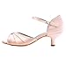 ELEGANTPARK HP1623 Pink Sandals for Women Peep Toe Wedding Shoes for Bride Mid Heel Bridal Sandals Rhinestones Satin Evening Party Dress Shoes Pumps Blush US 10