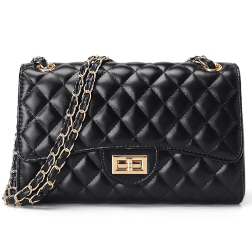 DIUY Quilted Leather Crossbody Bag