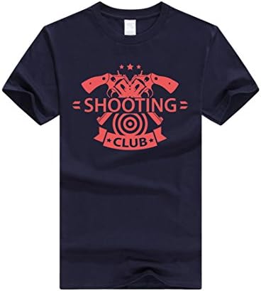 SXY Fashion T-Shirts Gun culture printing Shooting Navy blue (XXXL)