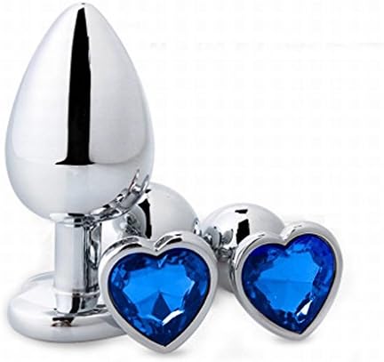 DF7YE Stainless Steel Plug Diamonds Heart for Beginner Advanced Use - Blue