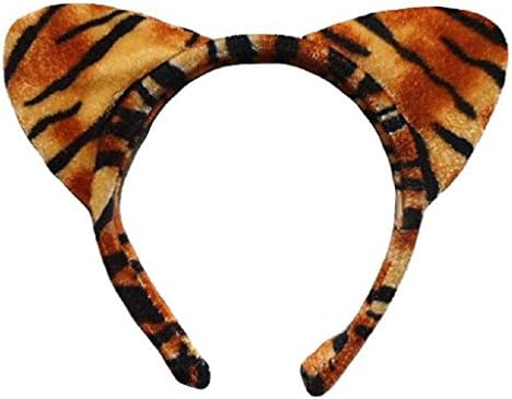 GOLIA Furry Fabric Rounded Cat Tiger Animal Ears Kitty Stretch Headband (C)