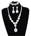FUNRUN JEWELRY Wedding Bridal Crystal Jewelry Set for Women Teardrop Statement Necklace Bracelets Earrings Set
