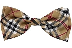 Huxley & Kent Pet Bow Tie for Dogs & Cats - Adjustable Hook & Loop Collar Accessory - Cute & Comfortable for Holidays & Celebrations - High Street Plaid, Small