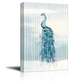 NWT Canvas Wall Art Beautiful Peacock Dreaming Painting...
