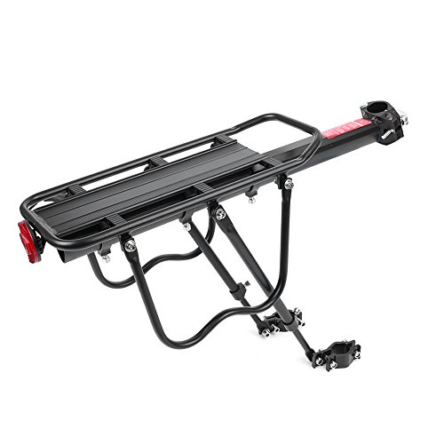 Beautylady Bike Rear Rack Adjustable Bike Cargo Rack 55 LB Capacity Luggage Carrier Holder Bicycle Seat Post Equipment Universal for Most Bicycle