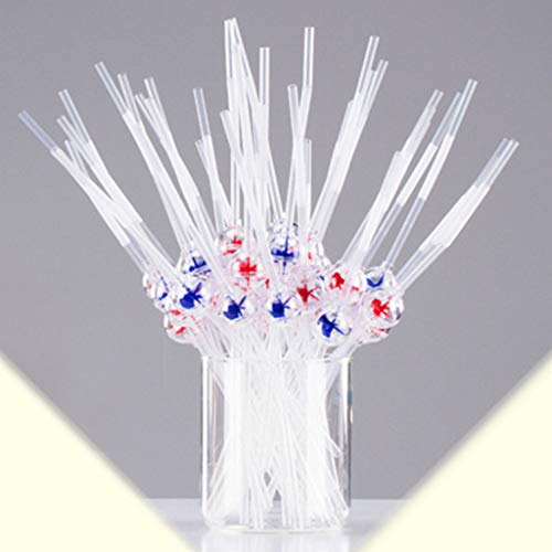 Karooch Windmill Shape Transparent Drink Straw Retractable Curved Drink DIY Art Extended Hard Straw for Cocktail Party Sweet Shop Beverage Shop Decoration