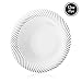 ELITE SELECTION Disposable Plastic Soup Bowls - 25 Pack Premium Quality 12 Oz. White Bowl with Elegant Silver Swirl Rim Design for Wedding, Birthday, Dinner Party