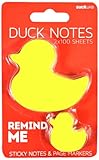 SUCK UK Animal Sticky Notes and Page Markers - Yellow Duck