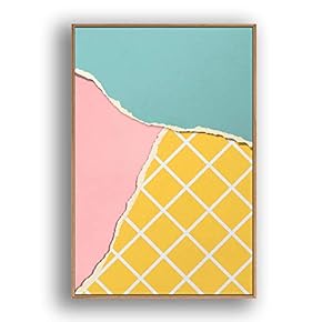 Framed Canvas Wall Art Abstract for Living Room, Bedroom Color Block Canvas Prints for Modern Home Decoration Ready to Hang - 16"x24" inches