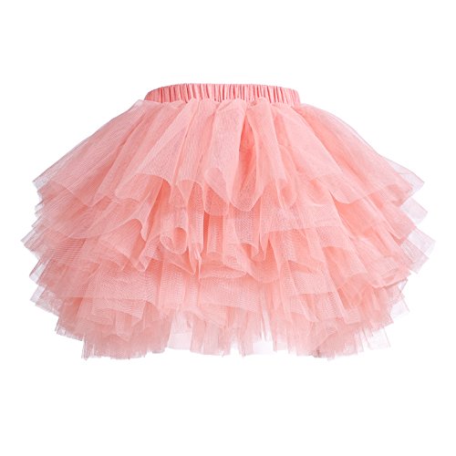 elamccor Baby Girls' Tutu Skirt Toddler 6 Layered Tulle Tutus  Lotus Root Pink, 4-5T