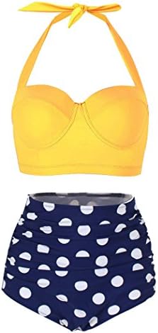 SHENGFAN Womens Vintage Underwire High Waisted Swimsuit Two-Piece Bathing Suits Polka Dot Bikini