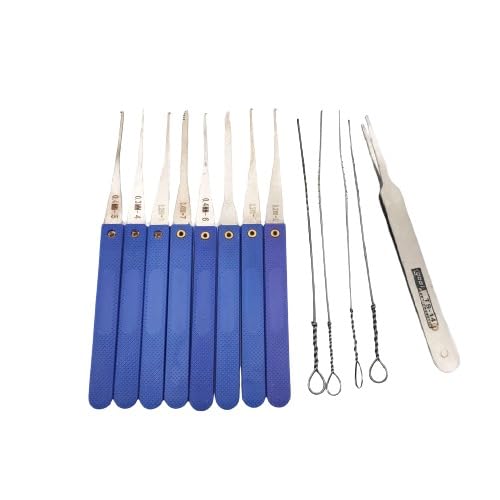 Omana 13-Piece Professional Lock Pick Set & Broken Key Extractor - Portable Locksmith Tool Kit with Thin, Flexible Alloy Steel Picks - Essential Emergency Door