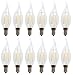 LUXON Flame tip LED filament candelabra light bulb Warm White 2700k Use in Chandeliers,Wall Sconces,and Pendant Lighting (12)