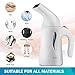 JSD Steamer for Clothes, 7 in 1 Travel Garment Steamers, 150ml Powerful Handheld Fabric Steamer with High Capacity for Home and Travel, Travel Pouch Included [Updated Version]