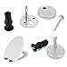 2 Sets Toilet Seat Hinge Fixings Top Fix Nuts Screws Fitting Rubber Back to Wall