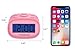 MoKo Kids Alarm Clock for Bedroom, Small Size with Large Digital Display and Backlight, Table Desk Clock Battery Operated, Easy to Use and Set, Pink