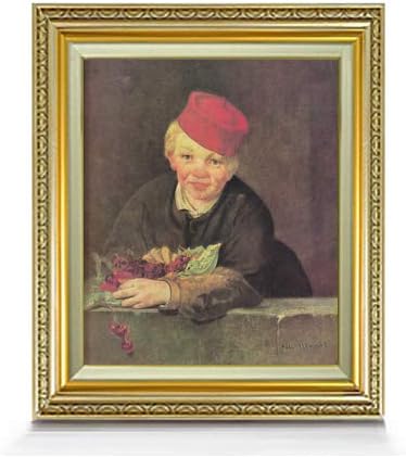 マネ さくらんぼを持った少年 F8 油絵直筆仕上げ 絵画 8号 複製画