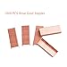 Unime Rose Gold Stapler Acrylic Desktop Stapler with 1000 PCS Rose Gold Staples and 10 Pieces Blinder Clips for Office School Home Accessory