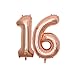 BALBALONAR 40 inch Jumbo 16th Rose Gold Foil Balloons for Birthday Party Supplies,Anniversary Events Decorations and Graduation Decorations (ROSE16)