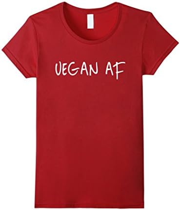 Womens VEGAN AF - SHIRT Medium Cranberry