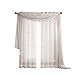 Window Elements Diamond Sheer Voile 56 x 216 in. Curtain Scarf, White