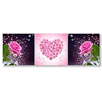 signwin-3 Piece Canvas Wall Art-Romantic Flower-Canvas Prints Home Artwork Decoration for Living Room,Bedroom - 12