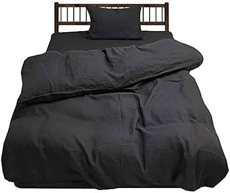Amazon 掛け布団カバー セミダブルサイズ 170x210cm ダークグレー 日本製 麻100 リネン 洗いリネン フレンチリネン 洗いざらし 抗菌 防臭 吸湿 乾きが早い 北欧 天然 蒸れない シンプルなカバー 掛けカバー Lina リーナ 掛けふとんカバー オンライン通販