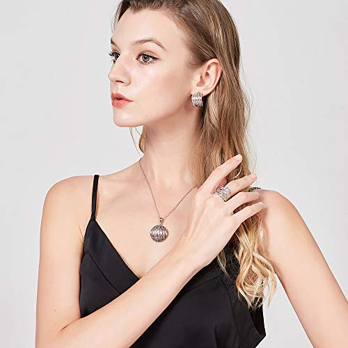 Mytys 2 Tone Statement Rings Intertwined Crossover Wide Band Rings for Women Girl Rose Gold and Silver Plated - Thumbnail 6
