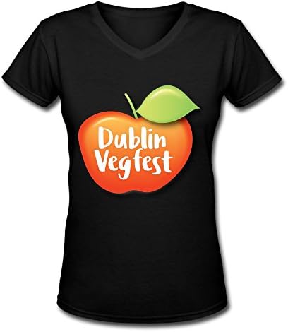 Dublin Vegfest Fashion Lady100% Organic Cotton V-Neck T-Shirts