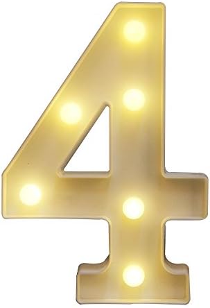 LED Decorative Light up Numbers 0-9 Numerals for Birthday Wedding Party Bar Bedroom Wall Hanging Decor (4)
