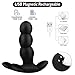 Rotating Anal Vibrator Sex Toy with Dual Motor 7x7 360° Rotation Vibration Patterns, PALOQUETH Unisex Waterproof Vibrating Butt Plug Silicone for Advanced Player, Rechargeable, Wireless Remote