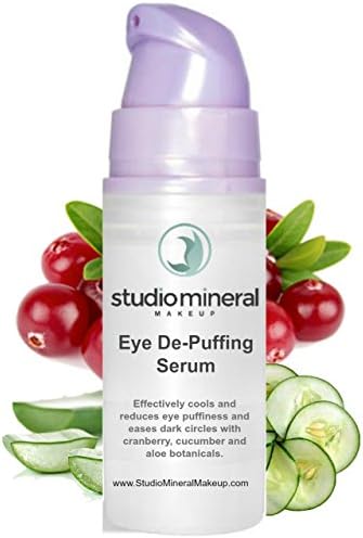 Studio Mineral Makeup Eye De-puffing Serum / Reduce Puffy Eyes with Cucumber &amp; Cranberry / Tones, Tightens, Lightens