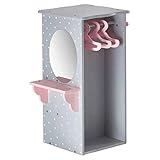 Olivia's Little World - Princess 18 inch Doll Furniture | Dresser with 3 Hangers (Grey Polka Dots) | Fits American Girls, Our Generation and More