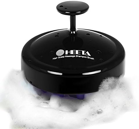 HEETA Hair Scalp Massager, Scalp Shampoo Brush with Soft Silicon Brush Head Tourmaline Contained (Green)