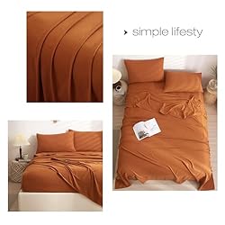 VClife Sheet Sets Full Size, Solid Caramel Pumpkin