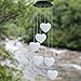 YOUYUAN LED Solar Wind Chime - Outdoor Waterproof Solar Powered LED Changing Light Color Mobile Six Heart Shaped Wind Chimes for Home,Party,Festival Decor,Valentines Gift,Night Garden Decoration