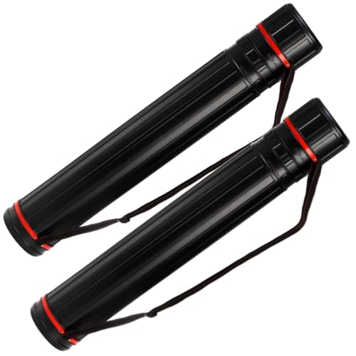 Eorbow 2 Pack Extendable Poster Tube, Round Black Telescoping Art Drafting Tube, Expand from 30.3