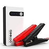 GOOLOO 450A Peak SuperSafe Jump Starter (Up to 4.0L Gas or 2.5L Diesel Engine) Portable Phone Charger Power Pack 12V Auto Battery Booster with LED Light and Multiple Protected Jumper Clamp,Black/White