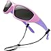 RIVBOS Rubber Kids Polarized Sunglasses With Strap Glasses Shades for Boys Girls Baby and Children Age 3-10 RBK003（Pink）
