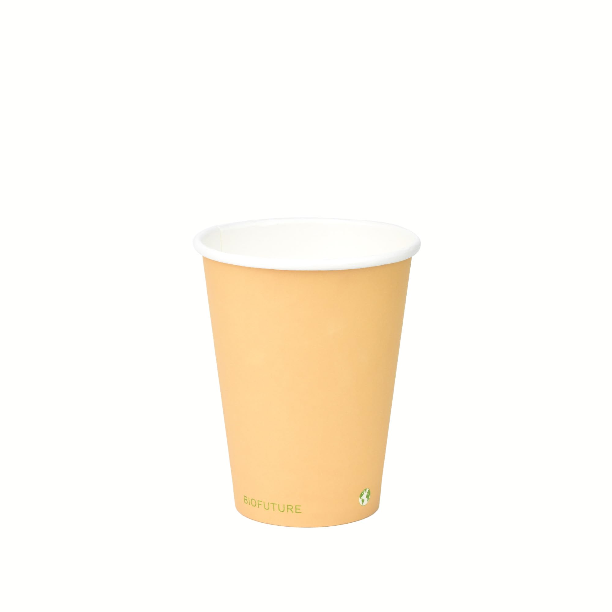 BIOFUTURE Disposable Paper Cups – 100% Compostable & Biodegradable 12 Ounce Party Cups for Weddings, Birthdays & Events, Sustainable Cold Drink Party Supplies – 50 Pack, Sand, 12oz
