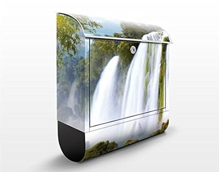 Design Briefkasten Amazon Waters | Natur Wasserfall Paradies Verträumt, Postkasten mit Zeitungsrolle, Wandbriefkasten, Mailbo