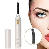 Heated Eyelash Curler,Mini Electric Eyelash Curler Brush,Eyelash Curler with Comb Long Lasting Curled,Portable Electric Makeup Eye Lashes Brush (White)