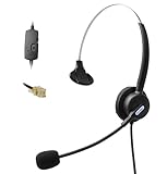 Comdio H103VG4 Mono Call Center Telephone Headset Headphone with Mic + Volume Mute Control for Grandstream IP Phones GXP1400 GXP1405 GXP1450 GXP2124 GXP2120 GXP2140 GXP2140 GXP2160 GXP2110 GXP2100