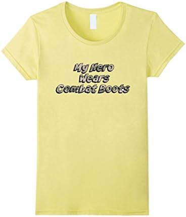 Womens My Hero Wears Combat Boots Shirt XL Lemon