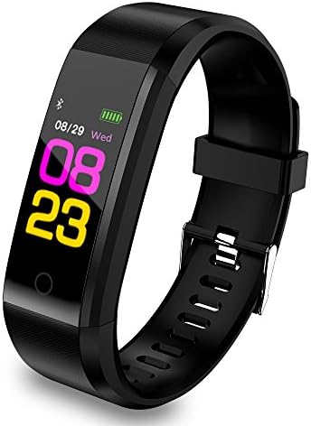 Fitness Tracker, Sleep monitor and Heart Rate Monitor with Activity Tracker Smart Watch by Bestalent- Message Reminder for Wireless Bluetooth,suitable for Android or iPhone (Black)