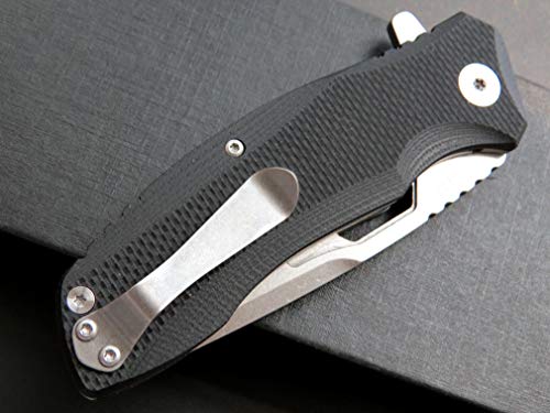 Eafengrow Folding Knife Pocket Knives G10 Handle Blade Camping Hunting Knife Outdoor Tool Survival Knives (EF47-black) - Thumbnail 4