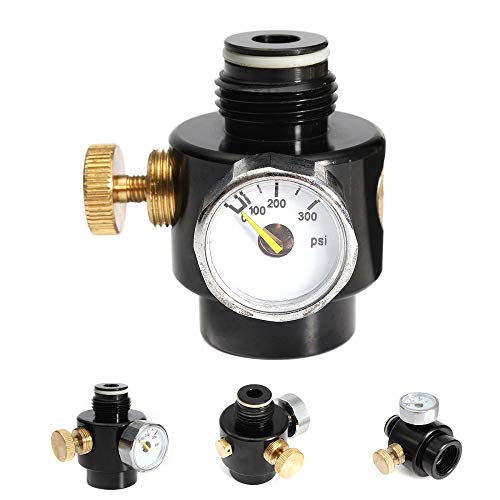Airsoft PCP Paintball Tank Cylinder Adjustable Compressed Air Regulator Output Pressure 0-300psi 0.825-14NGO Thread