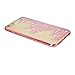 iPhone 6s Plus Case, V-Fyee [Lace Flower Series] Slim Dual TPU Rubber Back Cover with Pink Flower and Bling Sparkle Glitter Stone Diamond Case for iPhone 6 Plus/ 6s Plus 5.5 inch - Rose Gold
