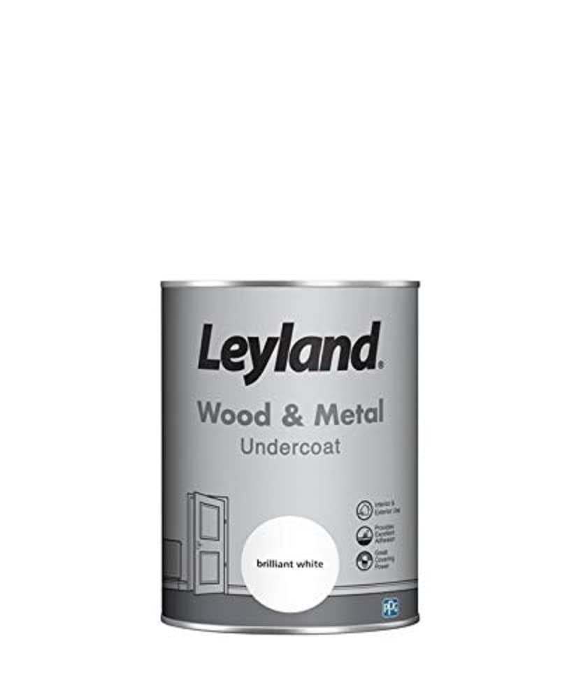 Leyland Wood & Metal Undercoat, Brilliant White, 1.25 Litre
